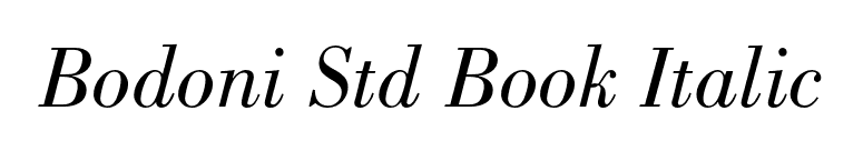 Bodoni Std Book Italic font preview