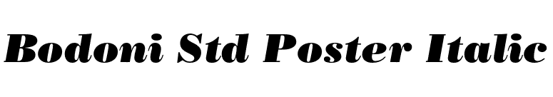 Bodoni Std Poster Italic font preview