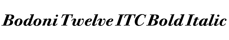 Bodoni Twelve ITC Bold Italic font preview