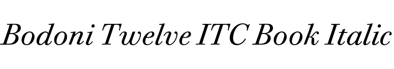 Bodoni Twelve ITC Book Italic font preview