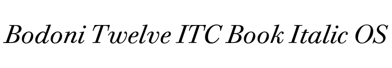 Bodoni Twelve ITC Book Italic OS font preview