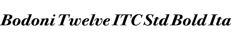 Bodoni Twelve ITC Std Bold Ita font preview