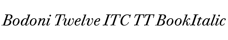 Bodoni Twelve ITC TT BookItalic font preview