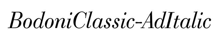 BodoniClassic-AdItalic font preview