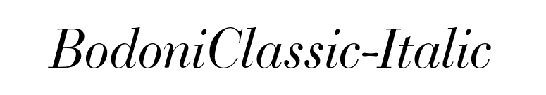 BodoniClassic-Italic font preview
