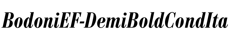 BodoniEF-DemiBoldCondIta font preview