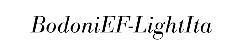 BodoniEF-LightIta font preview