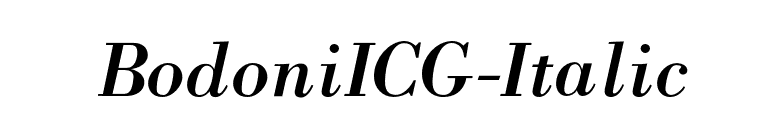 BodoniICG-Italic font preview