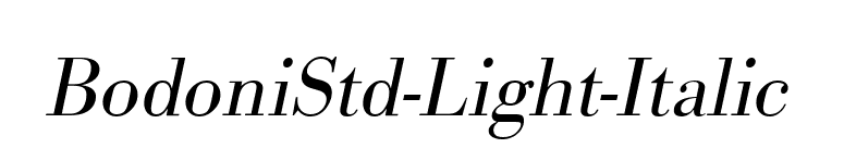 BodoniStd-Light-Italic font preview