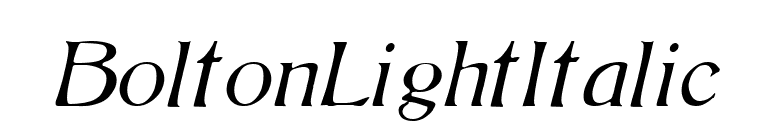 BoltonLightItalic font preview