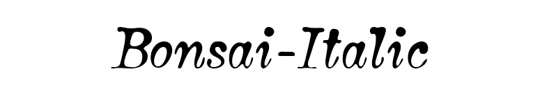 Bonsai-Italic font preview