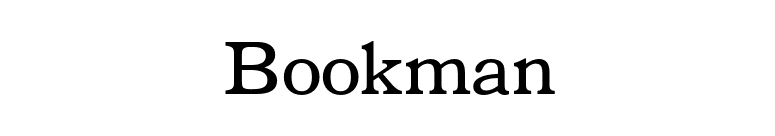 Bookman font preview