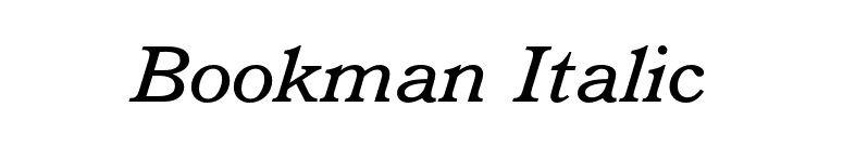 Bookman Italic font preview