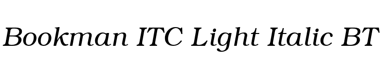Bookman ITC Light Italic BT font preview