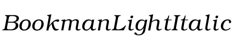 BookmanLightItalic font preview
