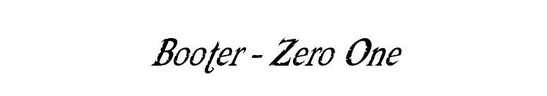 Booter - Zero One font preview