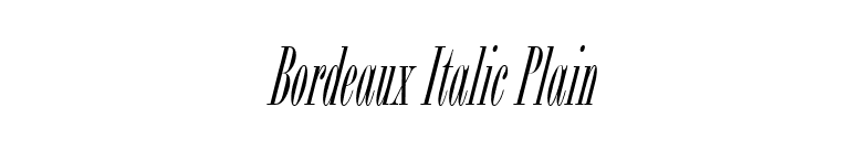 Bordeaux Italic Plain font preview