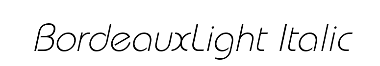 BordeauxLight Italic font preview