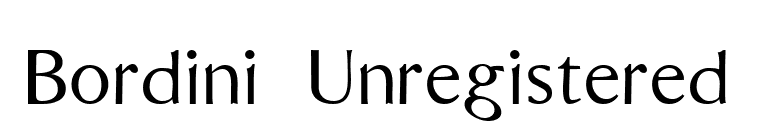 Bordini (Unregistered) font preview