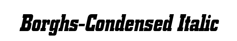 Borghs-Condensed Italic font preview