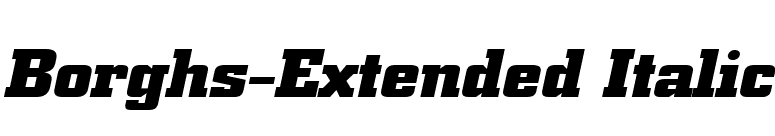 Borghs-Extended Italic font preview