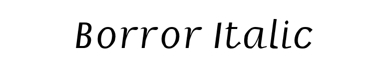 Borror Italic font preview