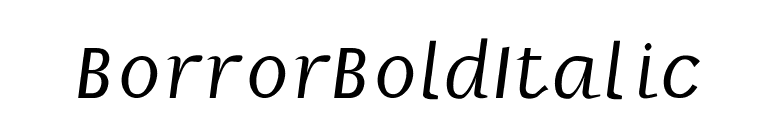 BorrorBoldItalic font preview