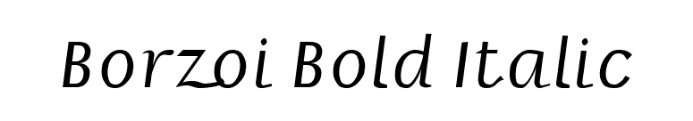 Borzoi Bold Italic font preview
