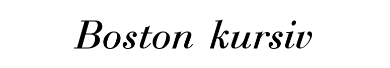Boston kursiv font preview