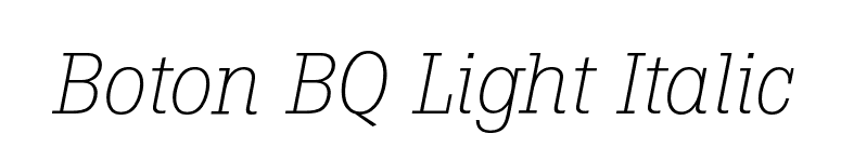 Boton BQ Light Italic font preview