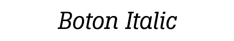 Boton Italic font preview