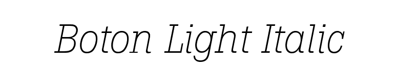 Boton Light Italic font preview