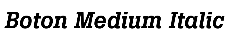 Boton Medium Italic font preview