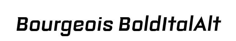 Bourgeois BoldItalAlt font preview