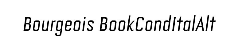 Bourgeois BookCondItalAlt font preview