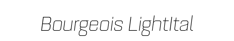 Bourgeois LightItal font preview
