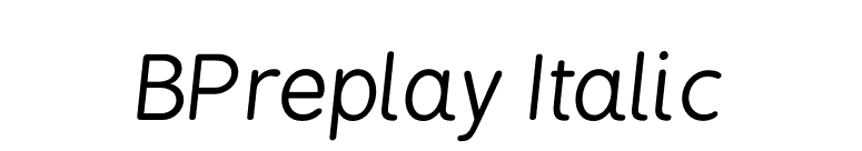 BPreplay Italic font preview