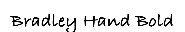 Bradley Hand Bold font preview