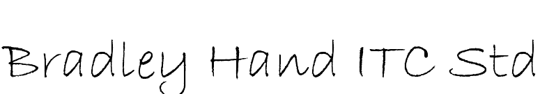 Bradley Hand ITC Std font preview