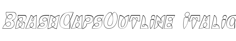 BrashCapsOutline Italic font preview