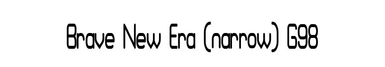 Brave New Era (narrow) G98 font preview