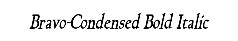 Bravo-Condensed Bold Italic font preview