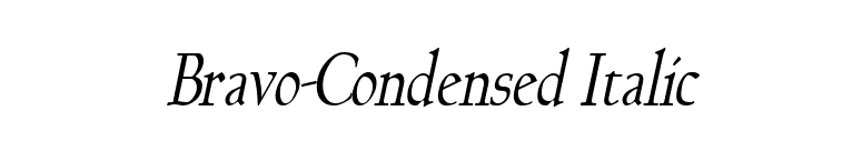 Bravo-Condensed Italic font preview