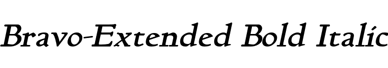 Bravo-Extended Bold Italic font preview