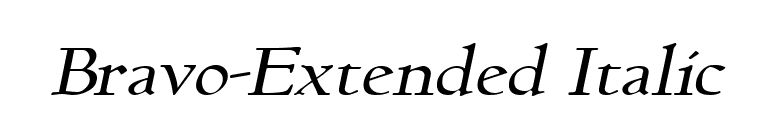 Bravo-Extended Italic font preview