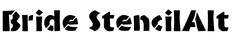Bride StencilAlt font preview