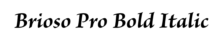 Brioso Pro Bold Italic font preview