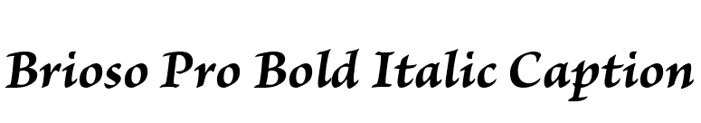 Brioso Pro Bold Italic Caption font preview