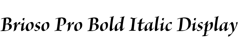 Brioso Pro Bold Italic Display font preview