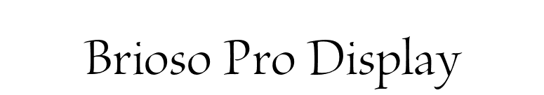 Brioso Pro Display font preview